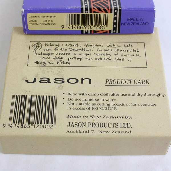 Set Of 5 Out of 6 Jason Coaster Cork Back Art Balarinji Aboriginal Australia