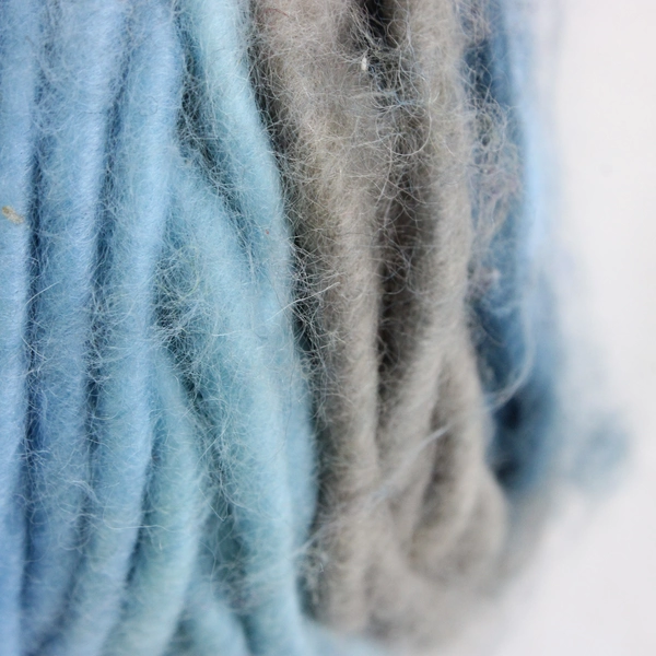 1.65 lb Lot of 2 Large Fuzzy Yarn Skeins Blue and Green