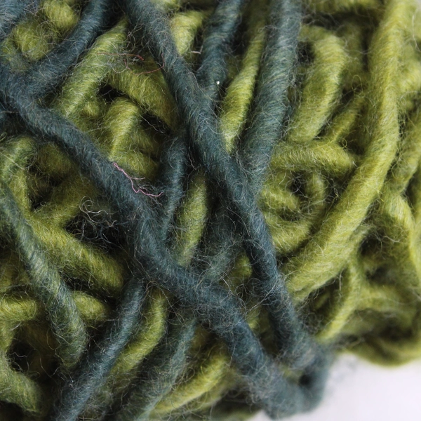 1.65 lb Lot of 2 Large Fuzzy Yarn Skeins Blue and Green