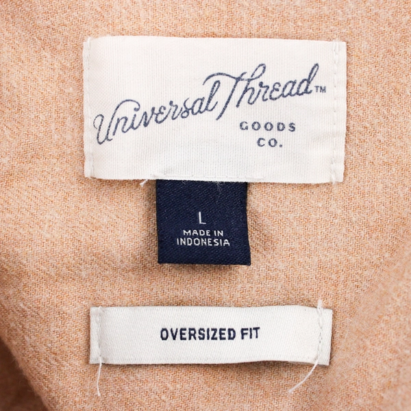 Universal Threads Beige Button Up Shirt Size L Oversized Fit