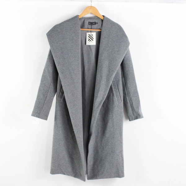 Blithe Gray 44" Long Overcoat Women's Size M NWT