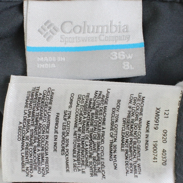 Columbia Flat-Front Charcoal Gray Bermuda Shorts Men's 36w