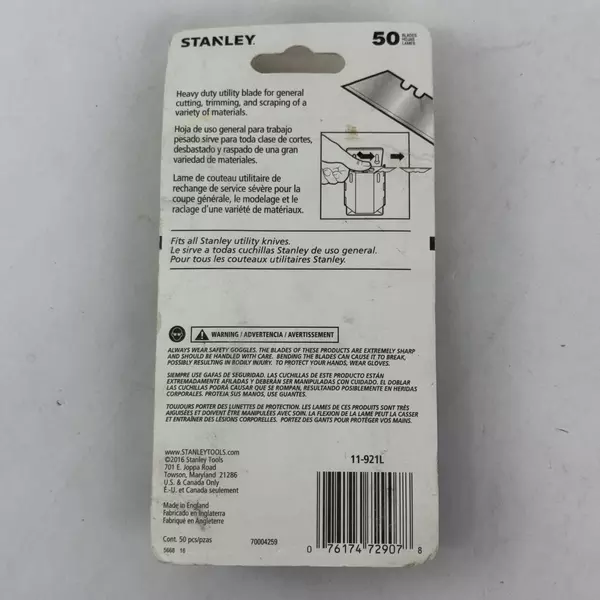 50 Pc. Stanley Heavy Duty Utility Blades With Dispenser NEW