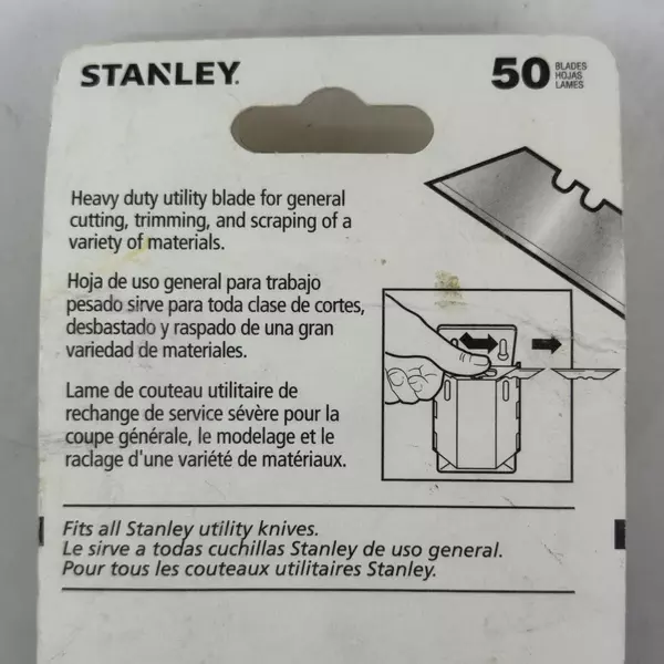 50 Pc. Stanley Heavy Duty Utility Blades With Dispenser NEW
