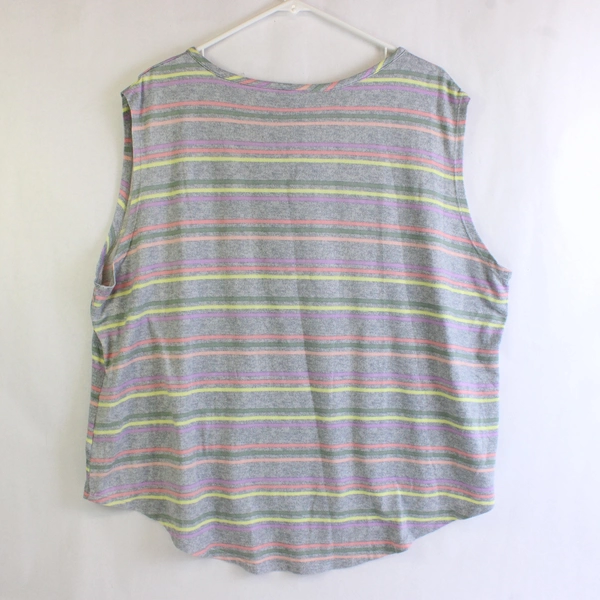 Jaclyn Intimates Multicolor Striped Sleeveless Pajama Shirt Women's Size 2X