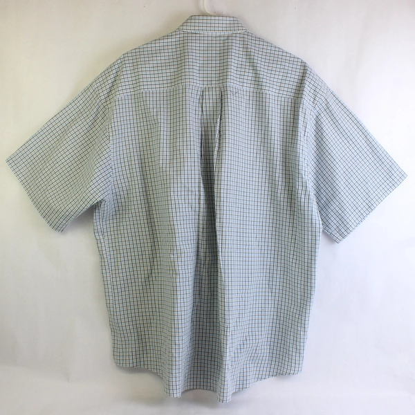 Bill Blass Blue & Yellow Plaid Short-Sleeved Button-Down Shirt Men's XL