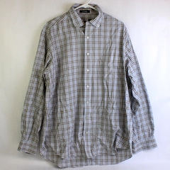 Kirkland Signature Blue & Brown Plaid Long-Sleeve Button-Down Shirt Men's XL