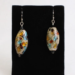 Multicolor Mosaic Murano Glass Dangle Drop Earrings