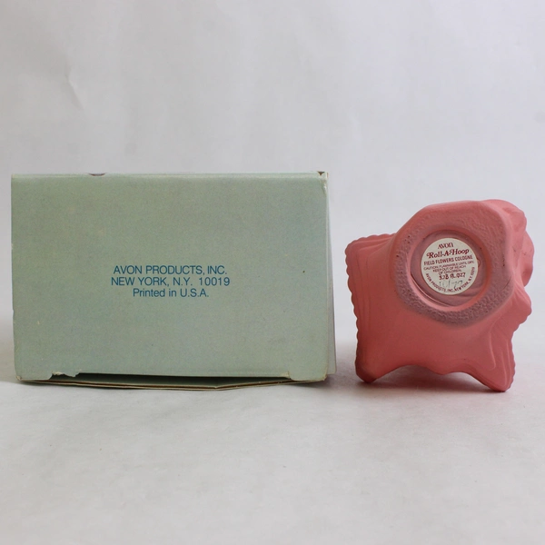 Vintage Avon Roll A Hoop Decanter Field Flowers Cologne (Full Bottle, 3.75 Oz)