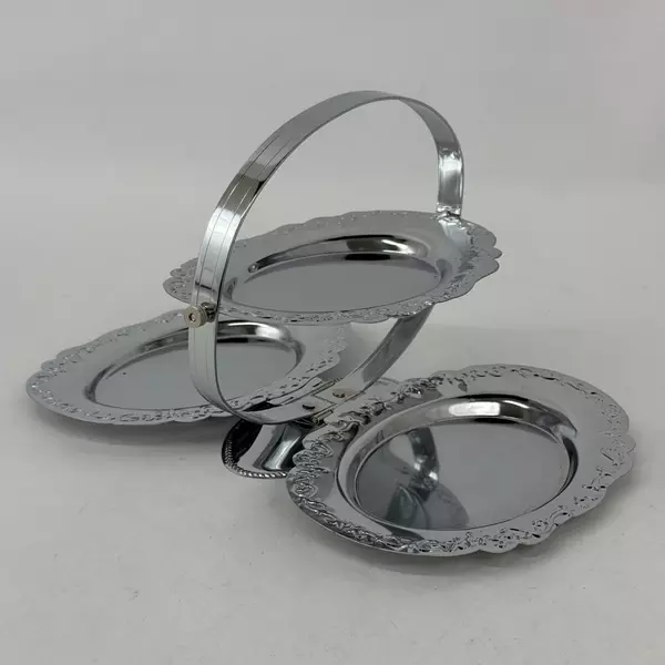 Three Tier Stainless Folding Candy Dish