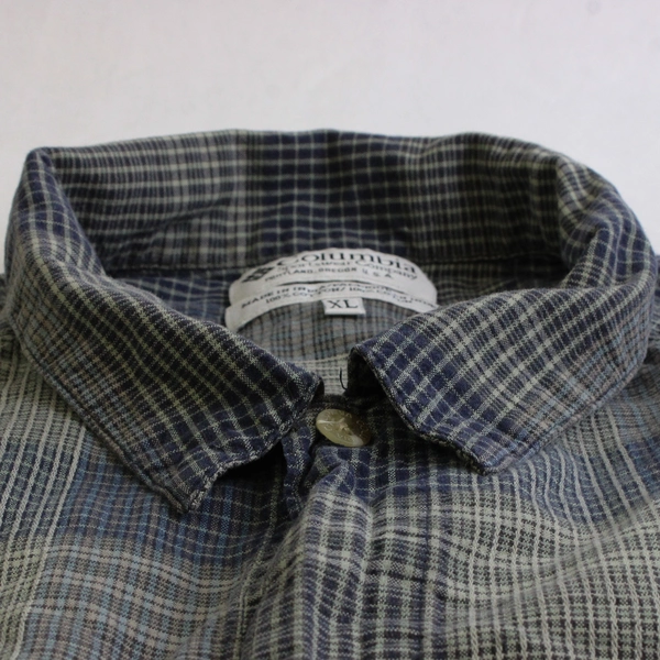 Columbia Sportswear Green and Blue Plaid Short-Sleeve Button-Up Men's Size XL