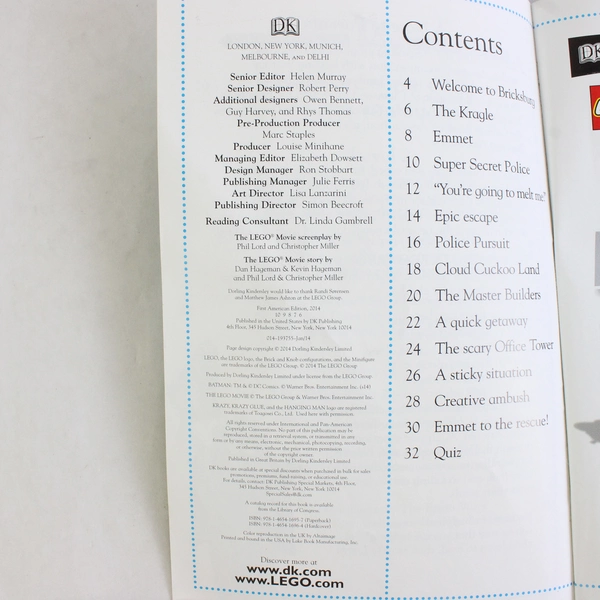 DK Readers L2: The LEGO Movie: Awesome Adventures SC Book 2014 Helen Murray