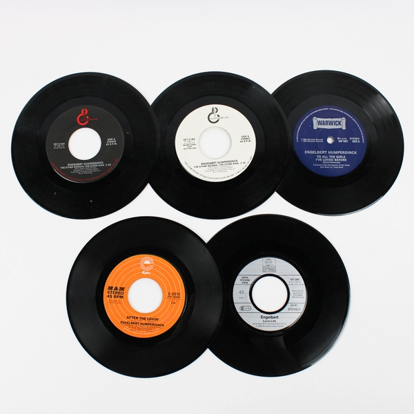 Lot of 5 Engelbert Humperdinck 7" Vinyl Single Records Scratches DIY Crafts