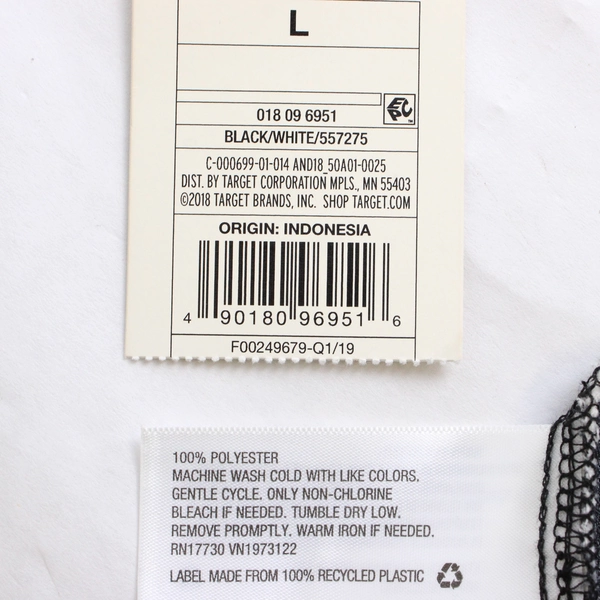 A New Day Black & White Floral Pattern Sleeveless Shift Dress Women's Large NWT