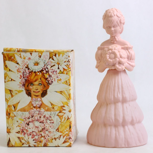 Vintage Avon Garden Girl Decanter Somewhere Cologne (Full Bottle, 4 Oz)