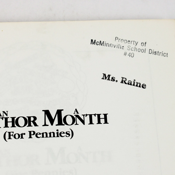 An Author a Month For Pennies by Sharron L McElmeel 1988 Paperback Ex-Library