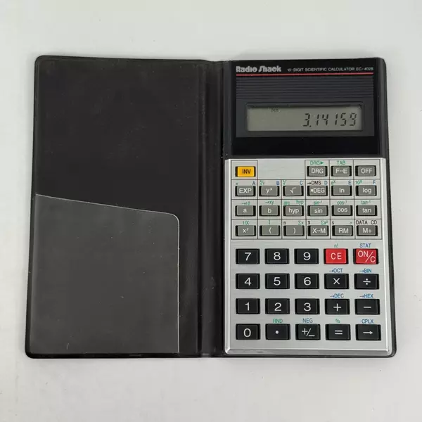 Vintage Radio Shack EC-4028 10 Digit Scientific Pocket Calculator with Case