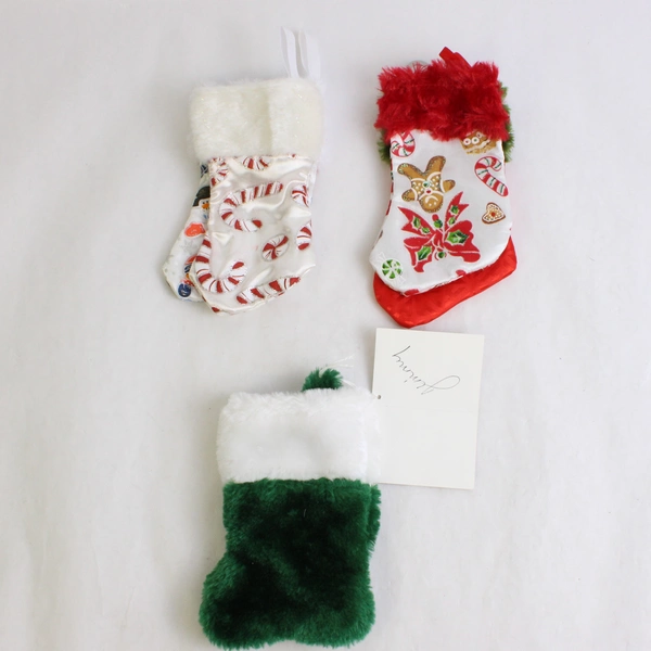 Lot of 5 Small Christmas Stockings Holiday Decor