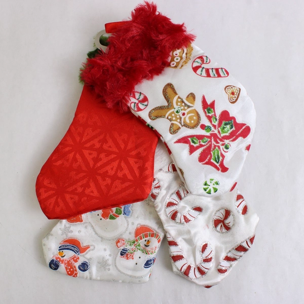 Lot of 5 Small Christmas Stockings Holiday Decor