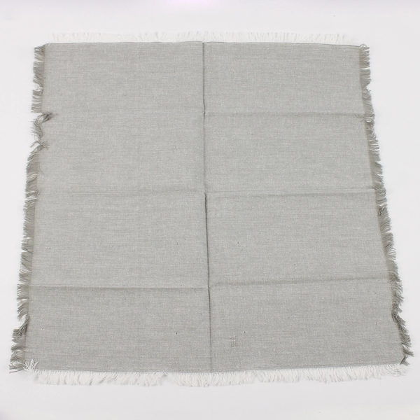 Set of 6 Au Natural Gray and White Cotton Kitchen Towels