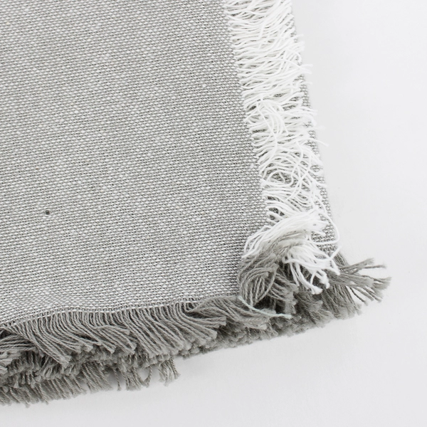 Set of 6 Au Natural Gray and White Cotton Kitchen Towels