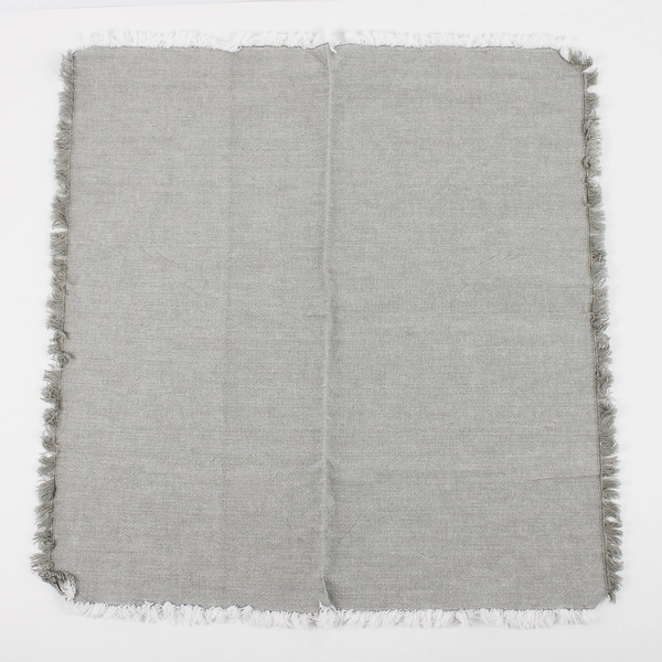 Set of 5 Au Natural Gray and White Cotton Kitchen Towels