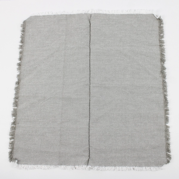 Set of 5 Au Natural Gray and White Cotton Kitchen Towels