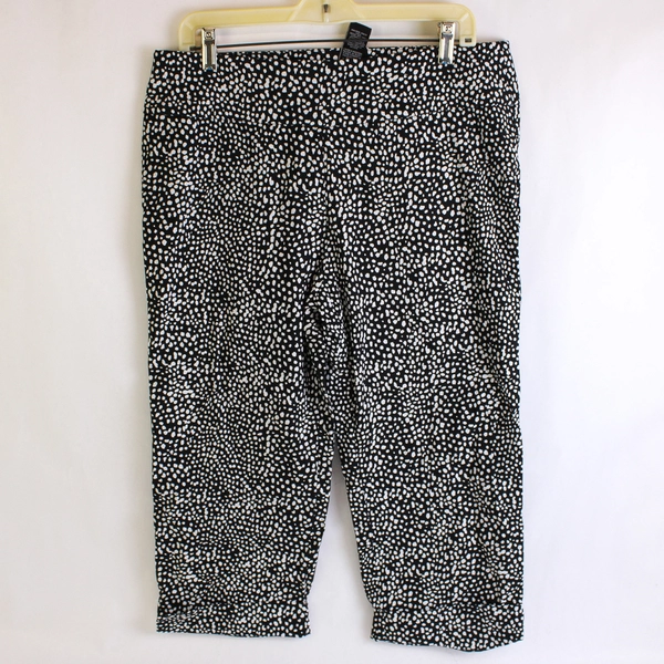 Zac & Rachel Black and White Spotted Capris Women's Size 14