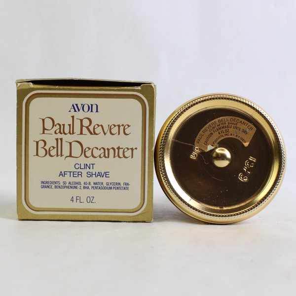 Vintage Avon Paul Revere Bell Decanter Clint After Shave Full Bottle 4 Oz