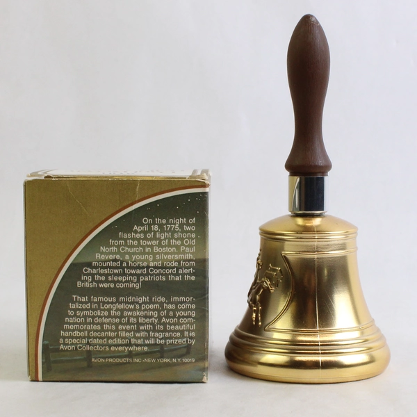 Vintage Avon Paul Revere Bell Decanter Clint After Shave Full Bottle 4 Oz