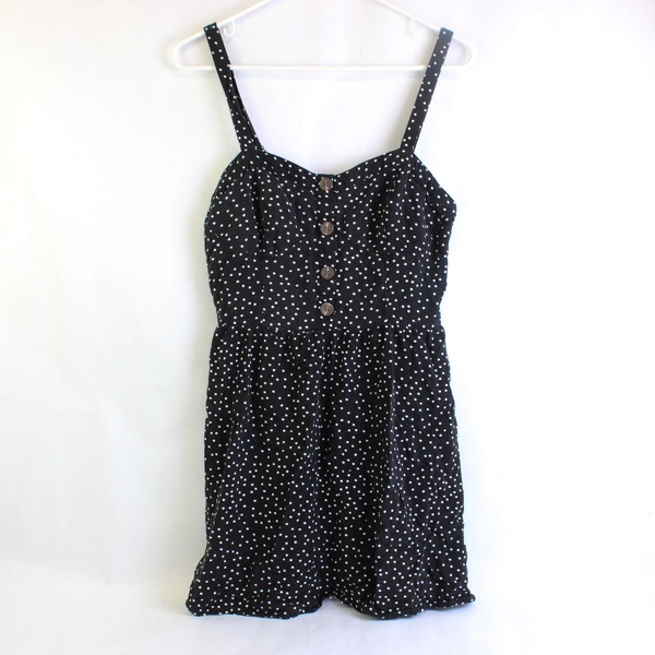 Wallflower Short Black Dress White Polka Dots Women's Large