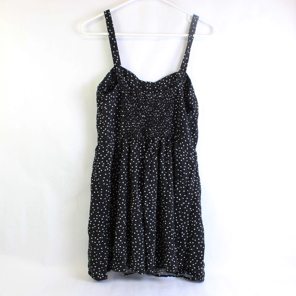 Wallflower Short Black Dress White Polka Dots Women's Large