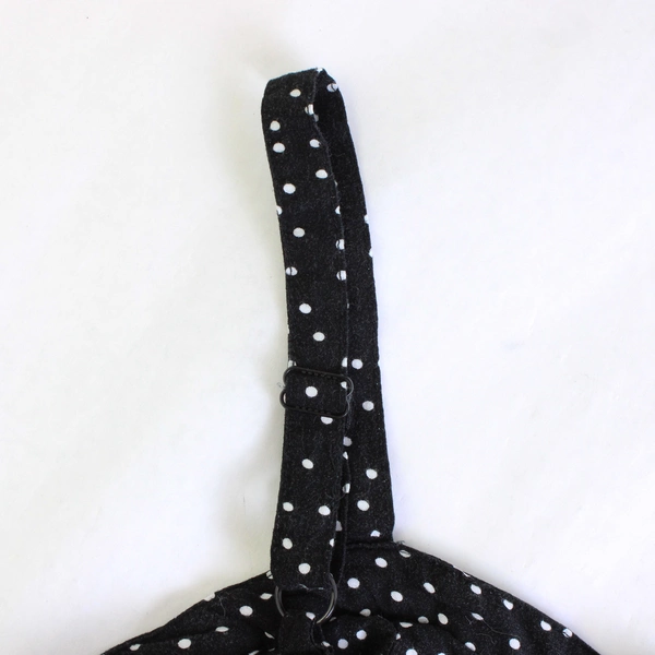Wallflower Short Black Dress White Polka Dots Women's Large