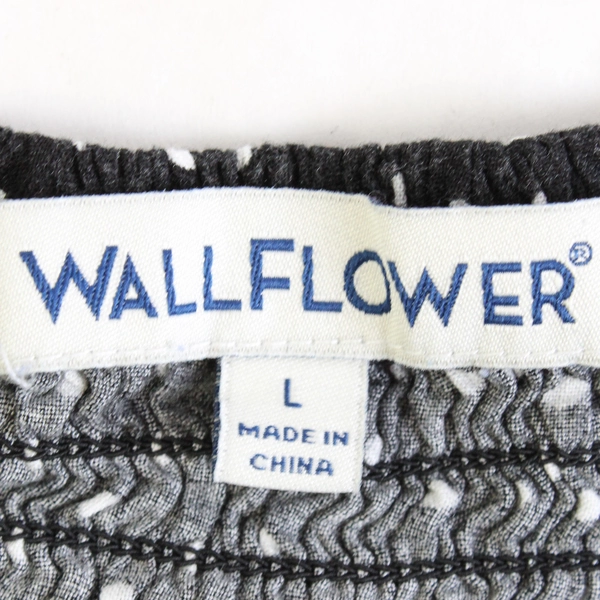 Wallflower Short Black Dress White Polka Dots Women's Large