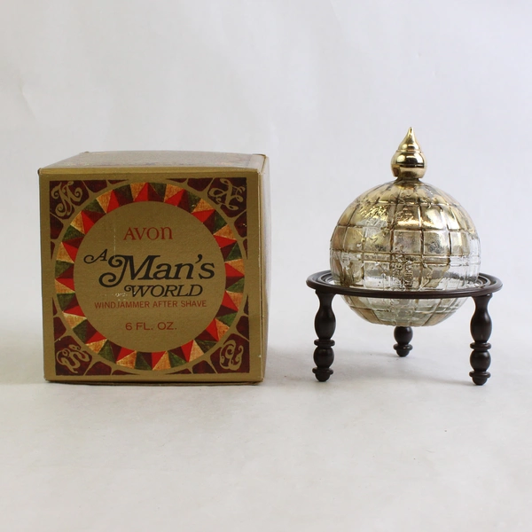 Vintage Avon A Man's World Decanter Windjammer After Shave Empty Bottle 6 Oz