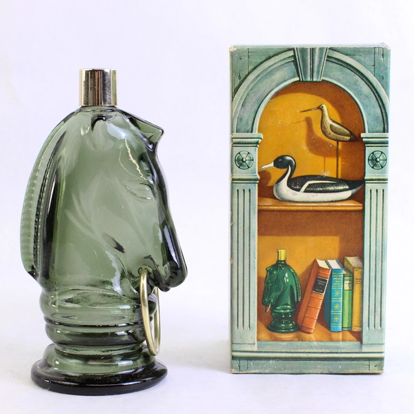 Vintage Avon Pony Decanter Leather After Shave Empty Bottle 4 Oz