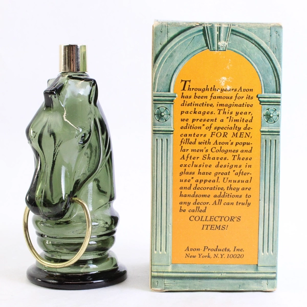Vintage Avon Pony Decanter Leather After Shave Empty Bottle 4 Oz