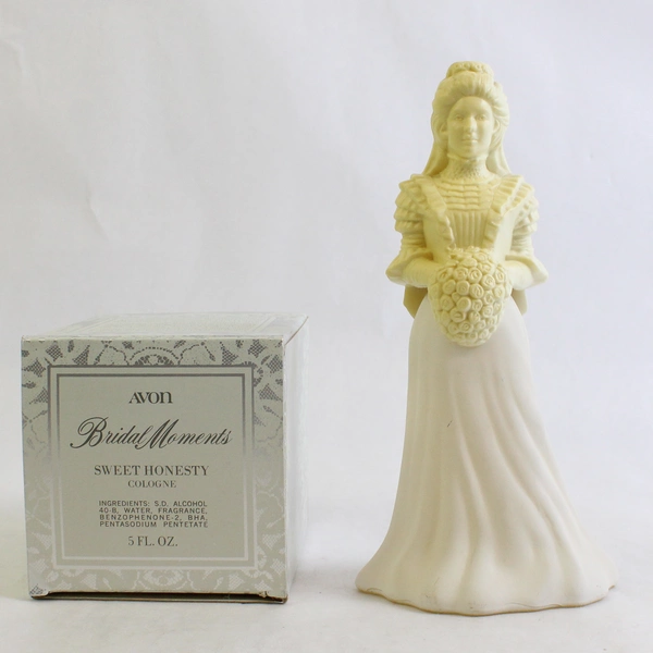 Vintage Avon Bridal Moments Decanter Sweet Honesty Cologne Empty Bottle 5 Oz