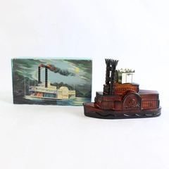 Vintage Avon Side Wheeler Decanter After Shave Spicy Empty Bottle 5 Oz