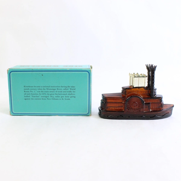 Vintage Avon Side Wheeler Decanter After Shave Spicy Empty Bottle 5 Oz