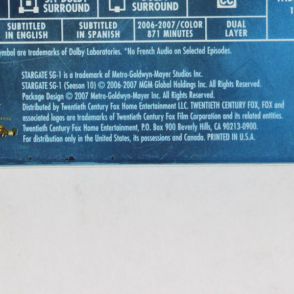 Stargate SG-1: Season 10 DVD 2006 5 Disc Set