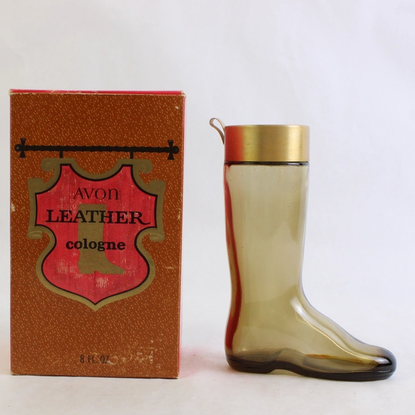 Vintage Avon Boot Decanter Leather Cologne Empty Bottle 8 Oz