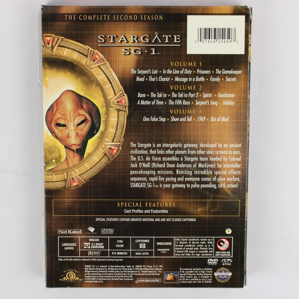 Stargate SG-1: Season 2 DVD 1998 5 Disc Set