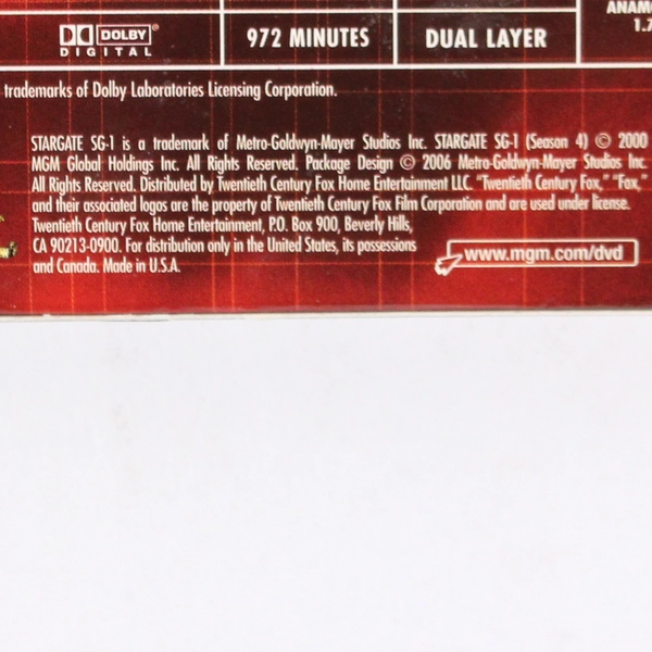 Stargate SG-1: Season 4 DVD 2000 5 Disc Set