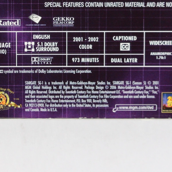 Stargate SG-1: Season 5 DVD 2001 5 Disc Set