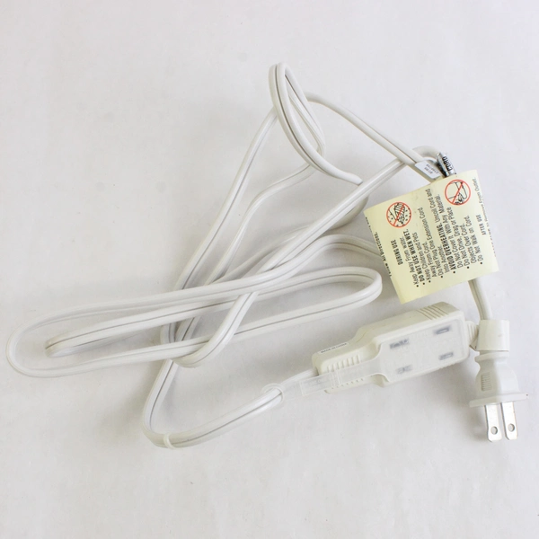 Lot of 4 White 3-Outlet Extension Cords 6 ft to 15 ft