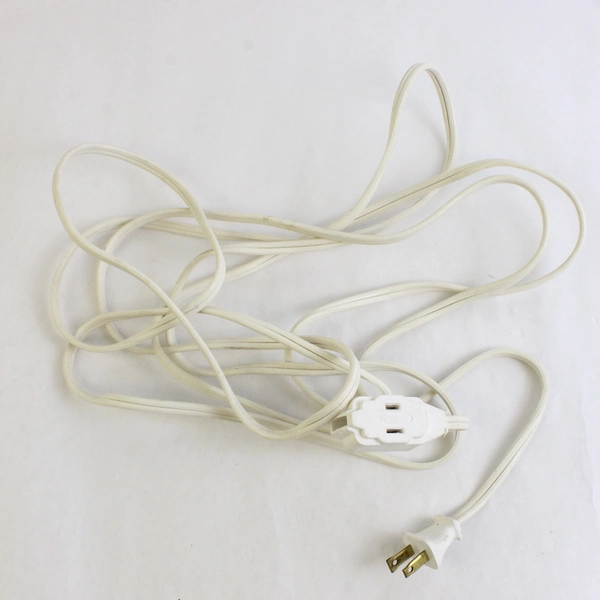 Lot of 4 White 3-Outlet Extension Cords 6 ft to 15 ft