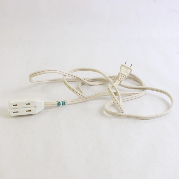 Lot of 4 White 3-Outlet Extension Cords 6 ft to 15 ft