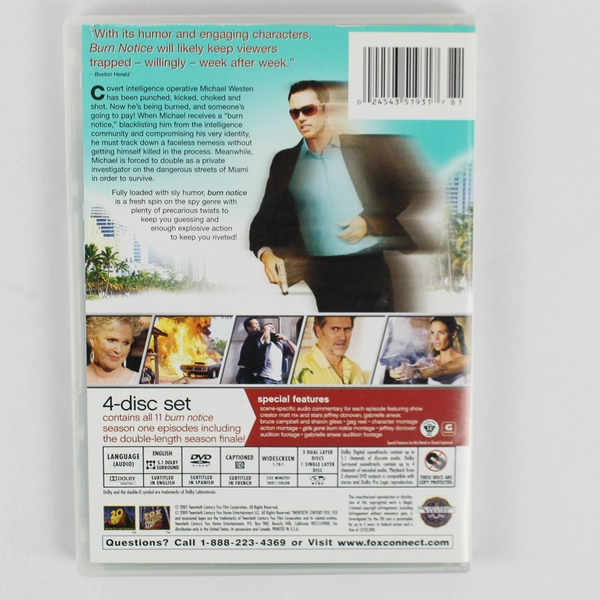 Burn Notice: Season One (DVD, 2007) 4 Discs