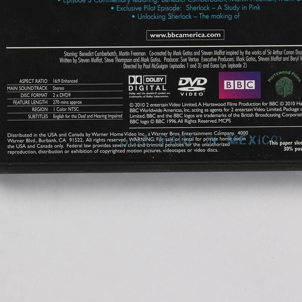 Sherlock: Season One DVD 2010 TV Show